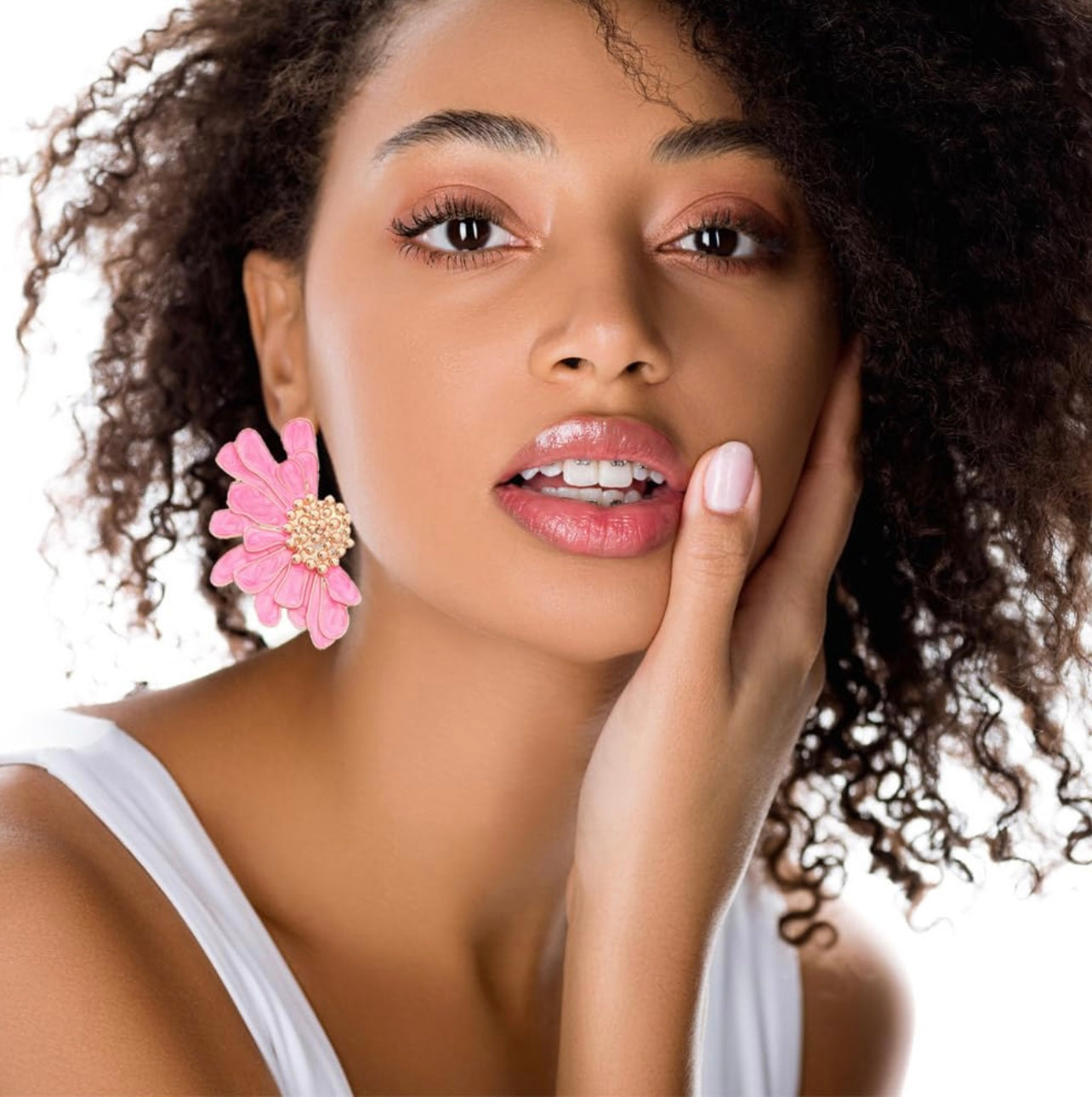Bohemian Floral Earrings- Pink