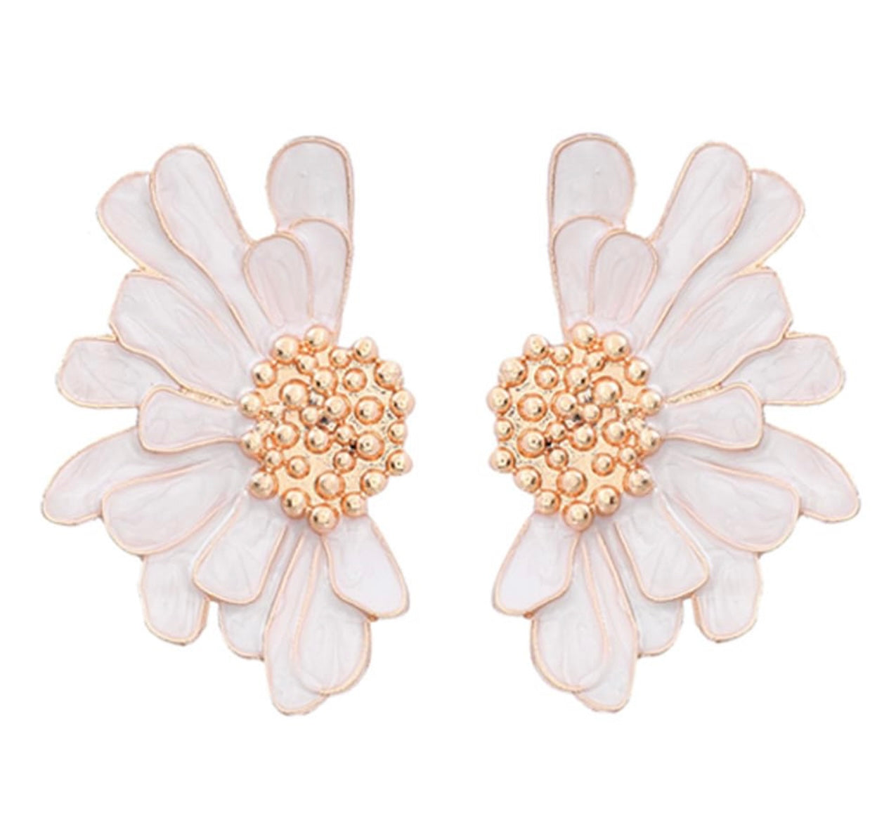 Bohemian Floral Earrings-White
