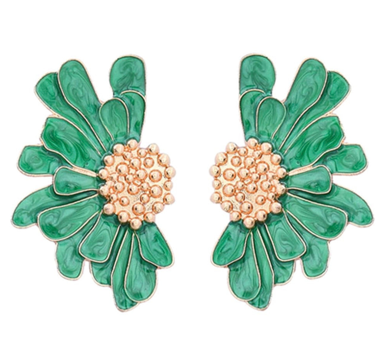 Bohemian Floral Earrings-Green
