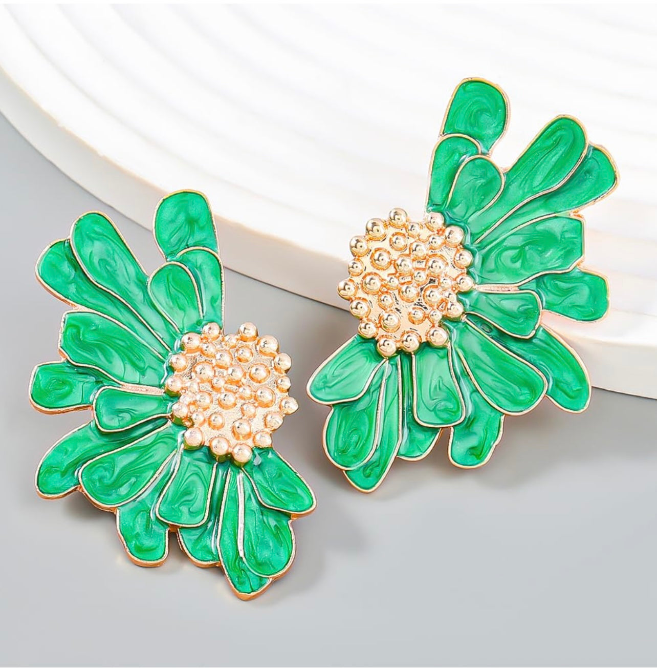 Bohemian Floral Earrings-Green