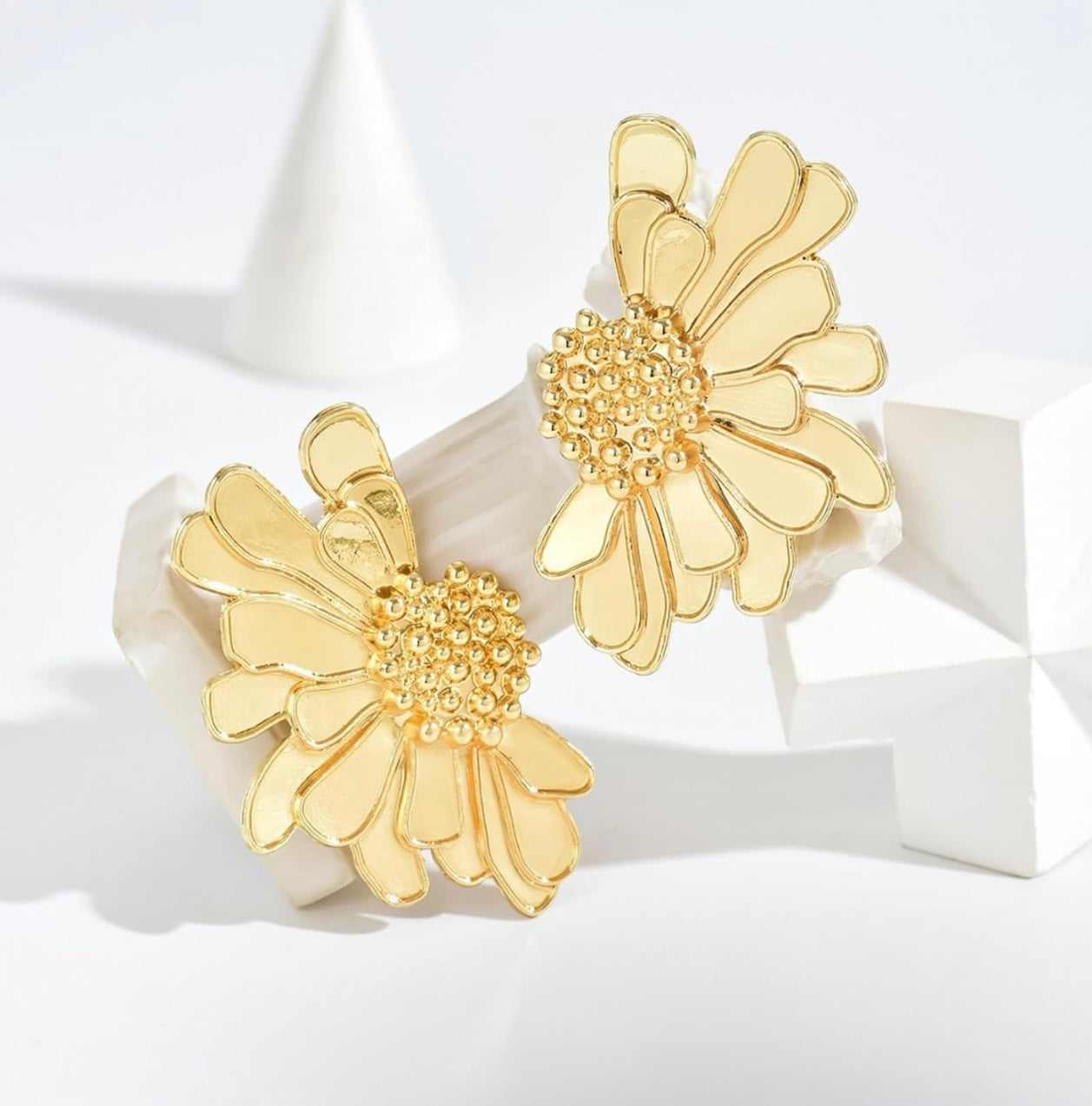 Bohemian Floral Earrings-Gold