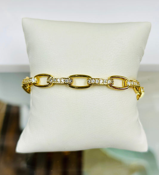 Saddle & Sparkle Chain Link Bracelet