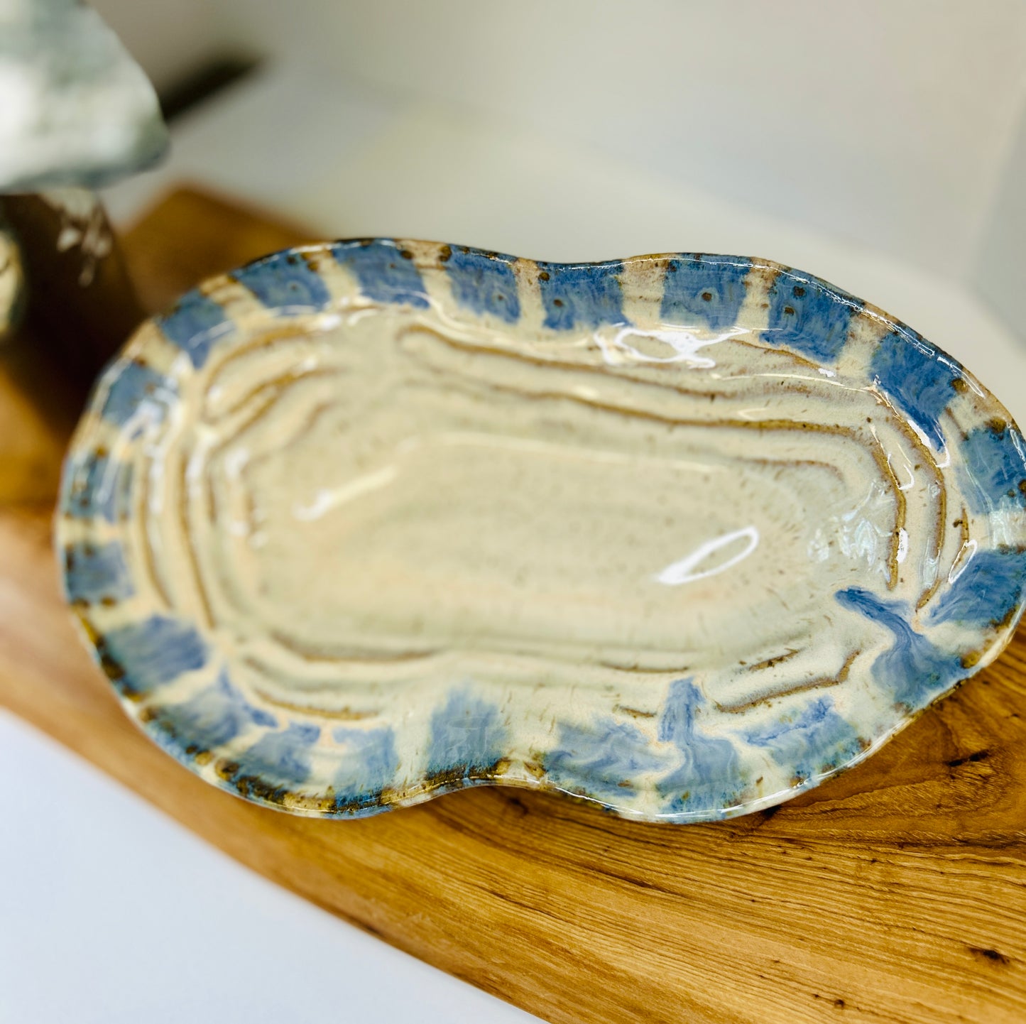 Etta B Organic Candy Dish-Blue Willow