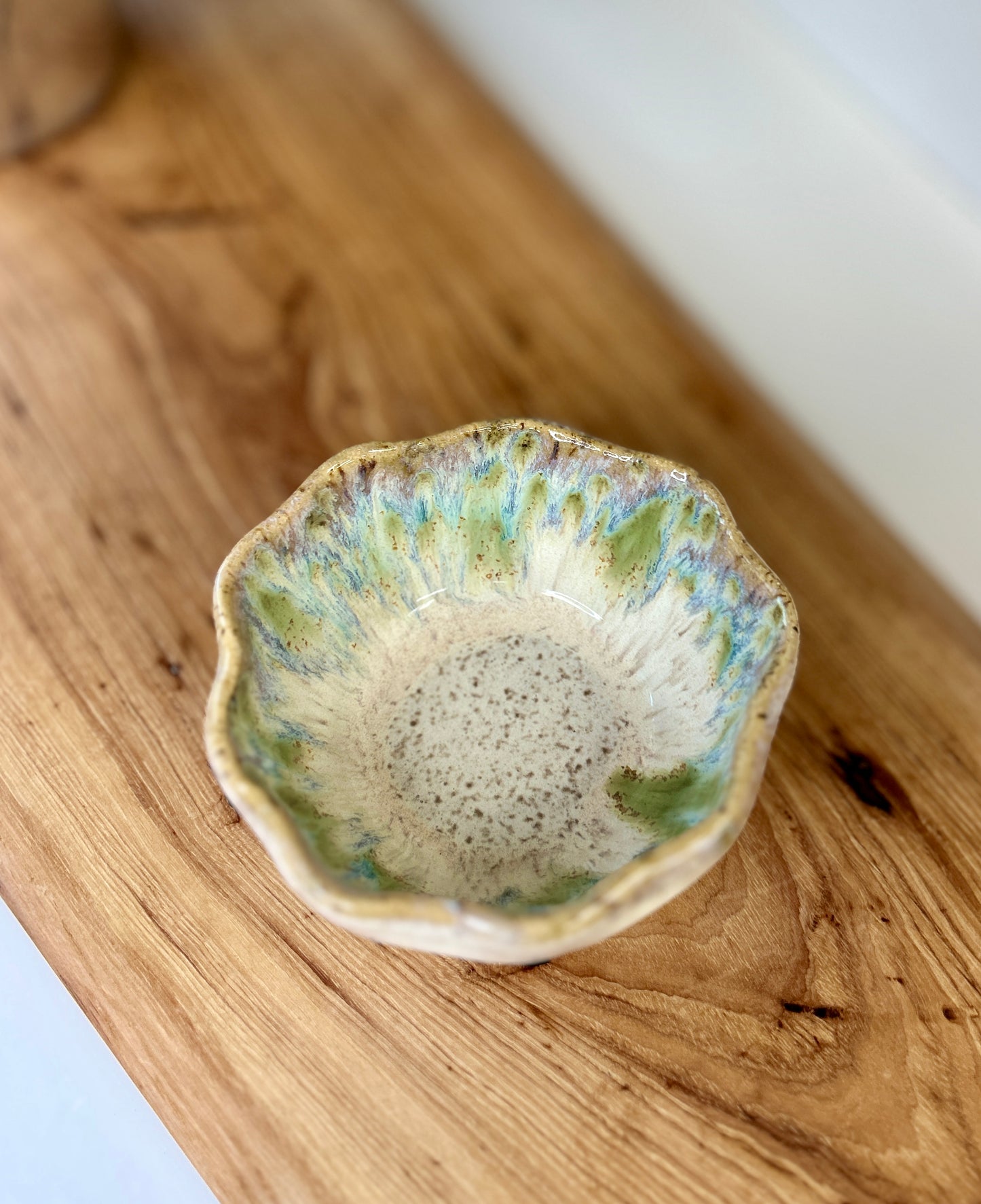Etta B Ruffled Springtime Salsa Bowl-Botanical