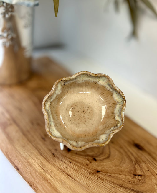 Etta B Ruffled Springtime Salsa Bowl-Primrose