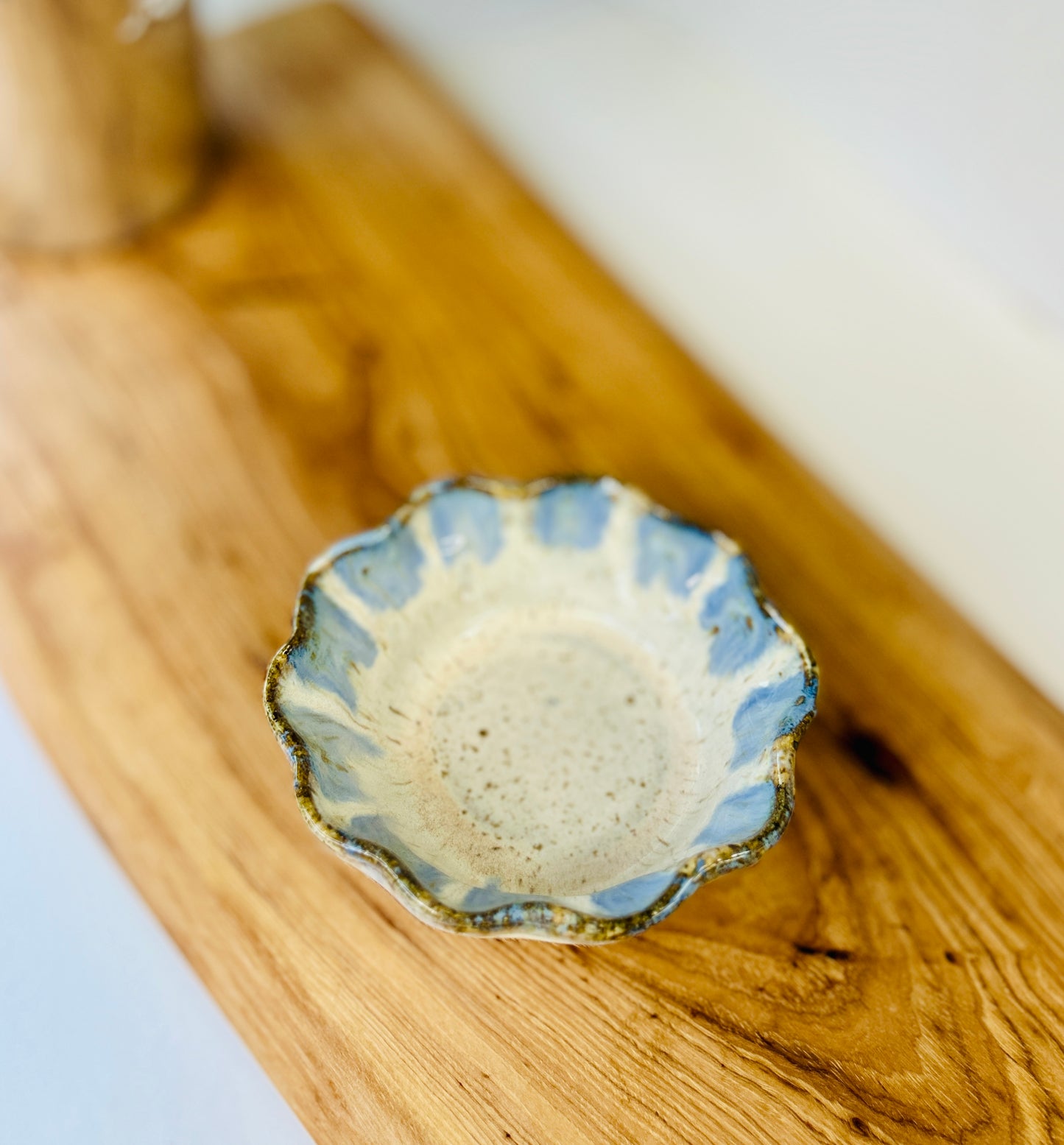 Etta B Ruffled Springtime Salsa Bowl-Blue Willow