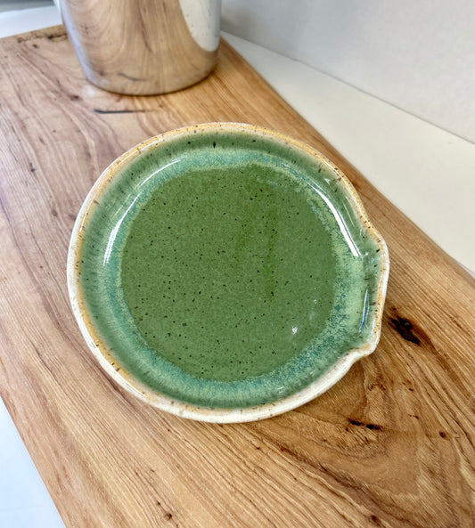 Etta B Spoon Rest-Matcha Leaf
