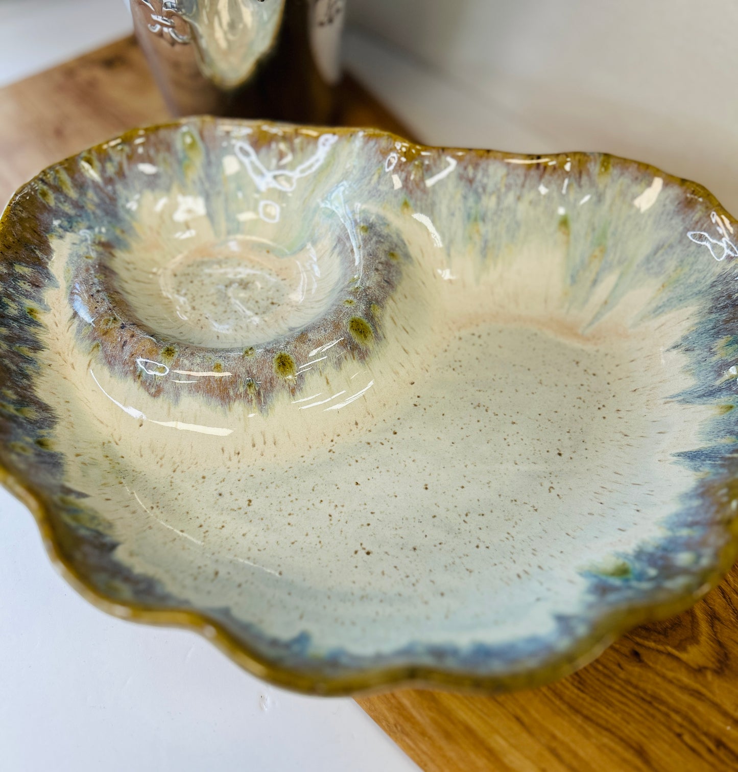 Etta B Wavy Chip & Dip Platter-Botanical