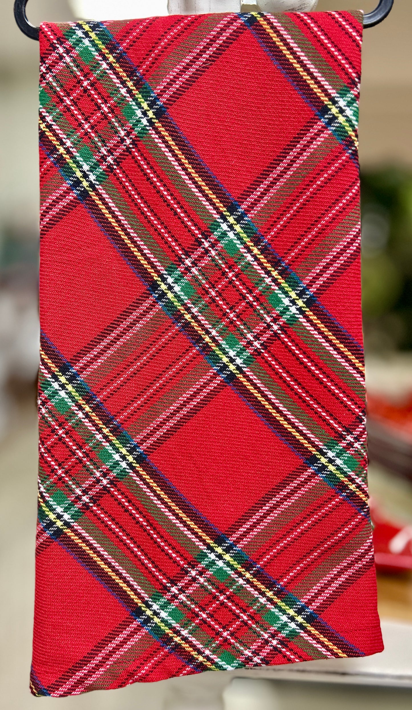 Tartan Plaid Tea Towel- Red