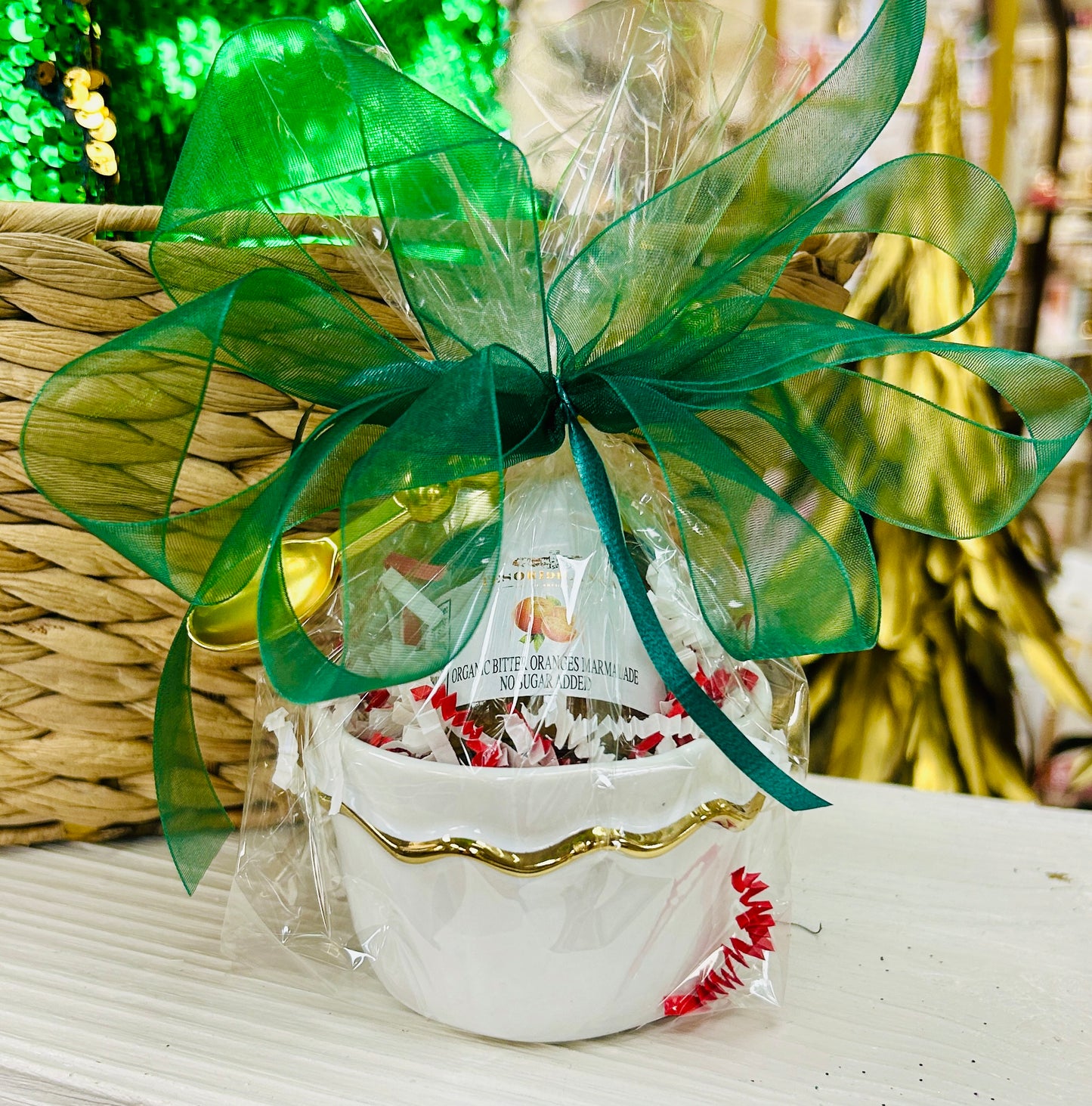 Tidbit Dish, Spoon & Jam Set- Ruffle or Ribbon Edge