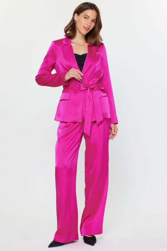 FINAL SALE Hot Pink High Waisted Trousers