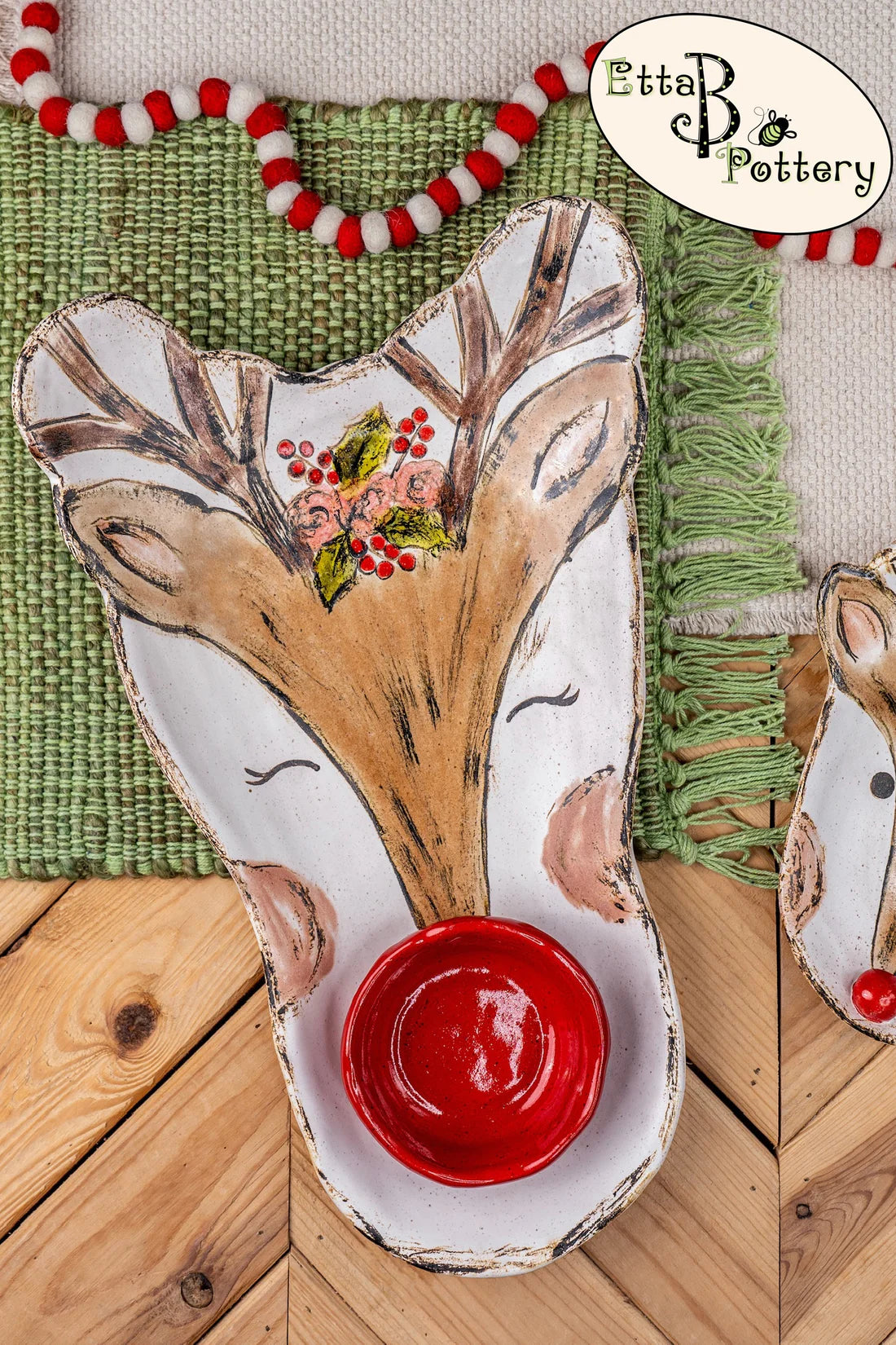 EB Ruby Reindeer Chip & Dip Platter