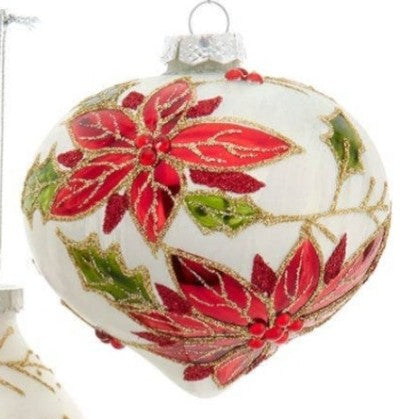 Poinsettia Ornament-BALL, FINIAL, ONION