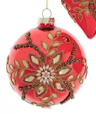 Red/Gold Jeweled Ornament-BALL, ONION, FINIAL