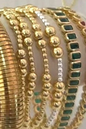Gold Beaded Stretch Bracelet