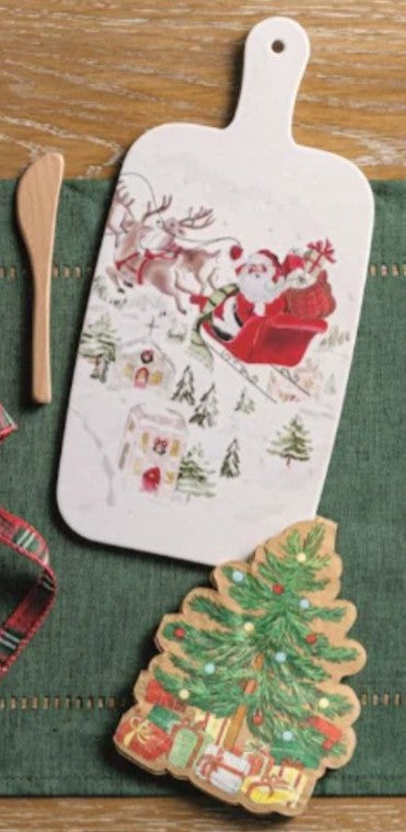 Santa Sleigh Melamine Board w/Napkin & Spreader Set
