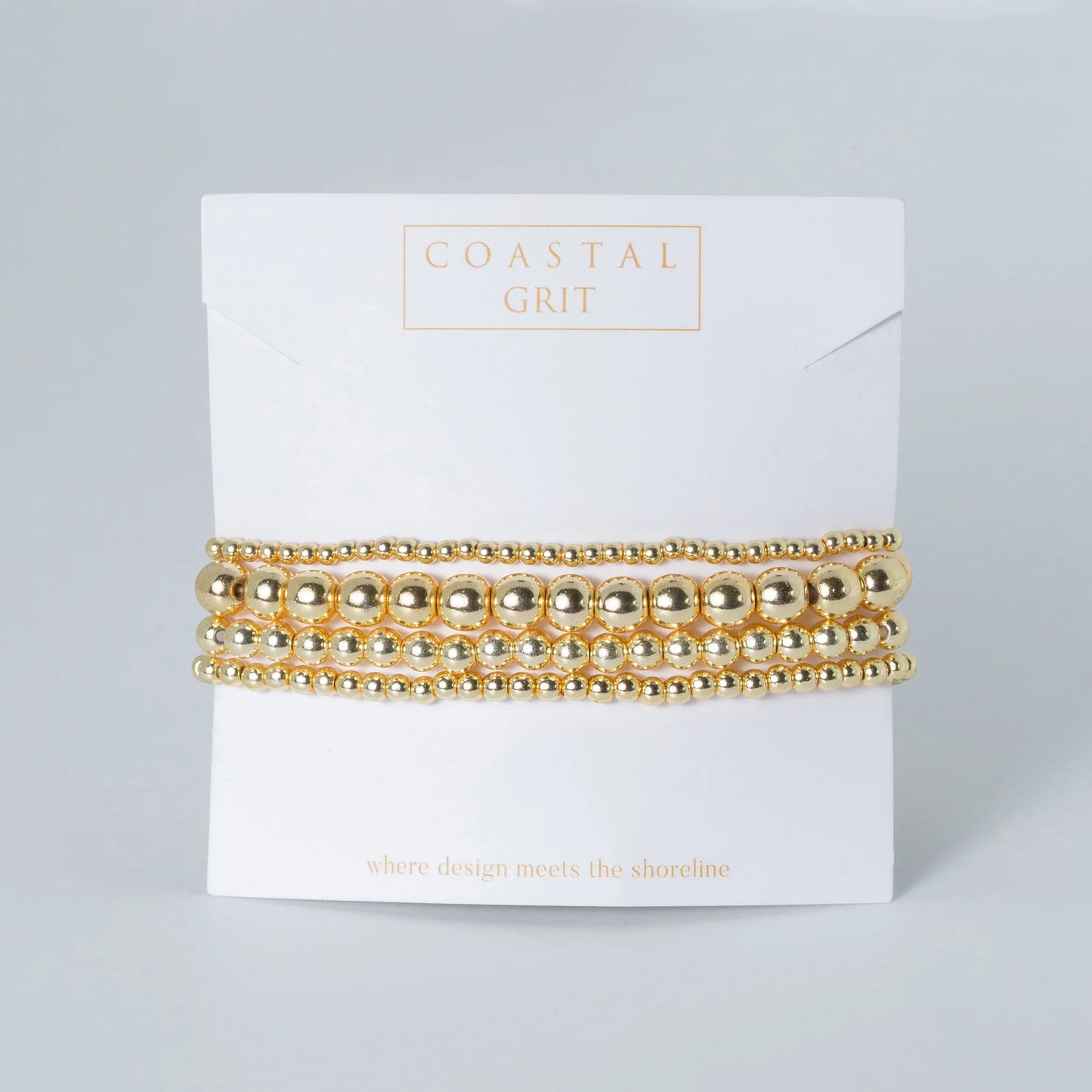 Coastal Grit Alexa Gold Beaded Stack