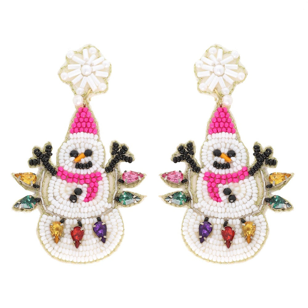 Snowman & Christmas Lights Earrings