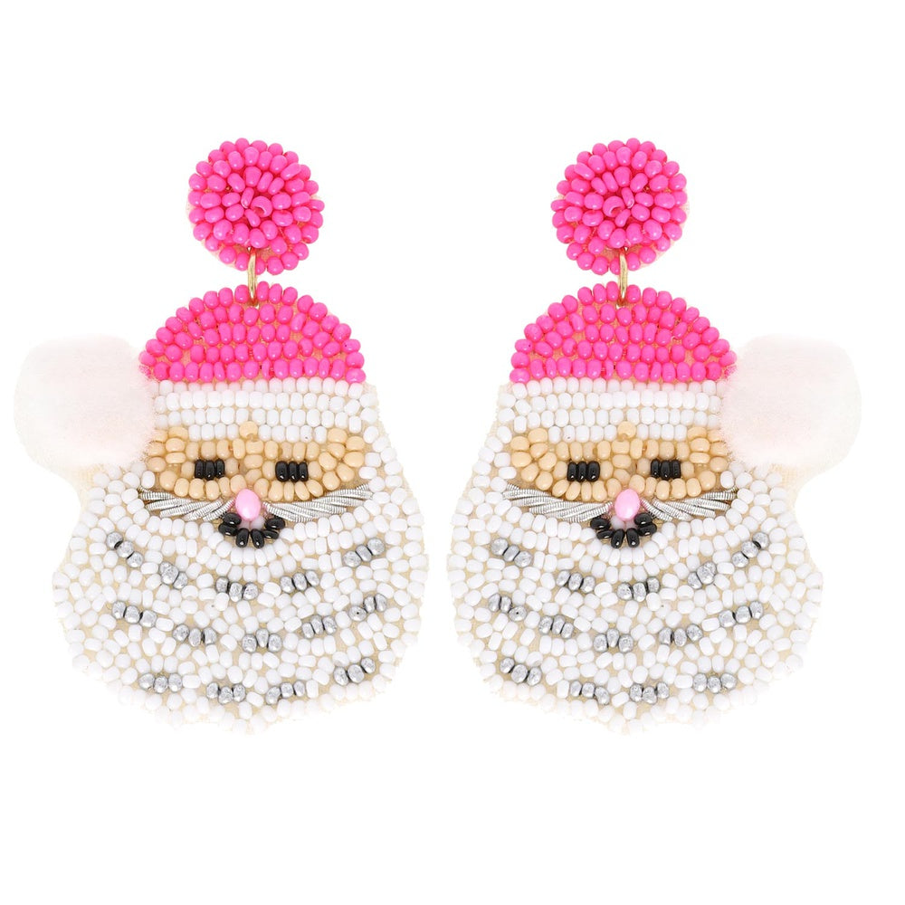 Pompom Hat Santa Earrings
