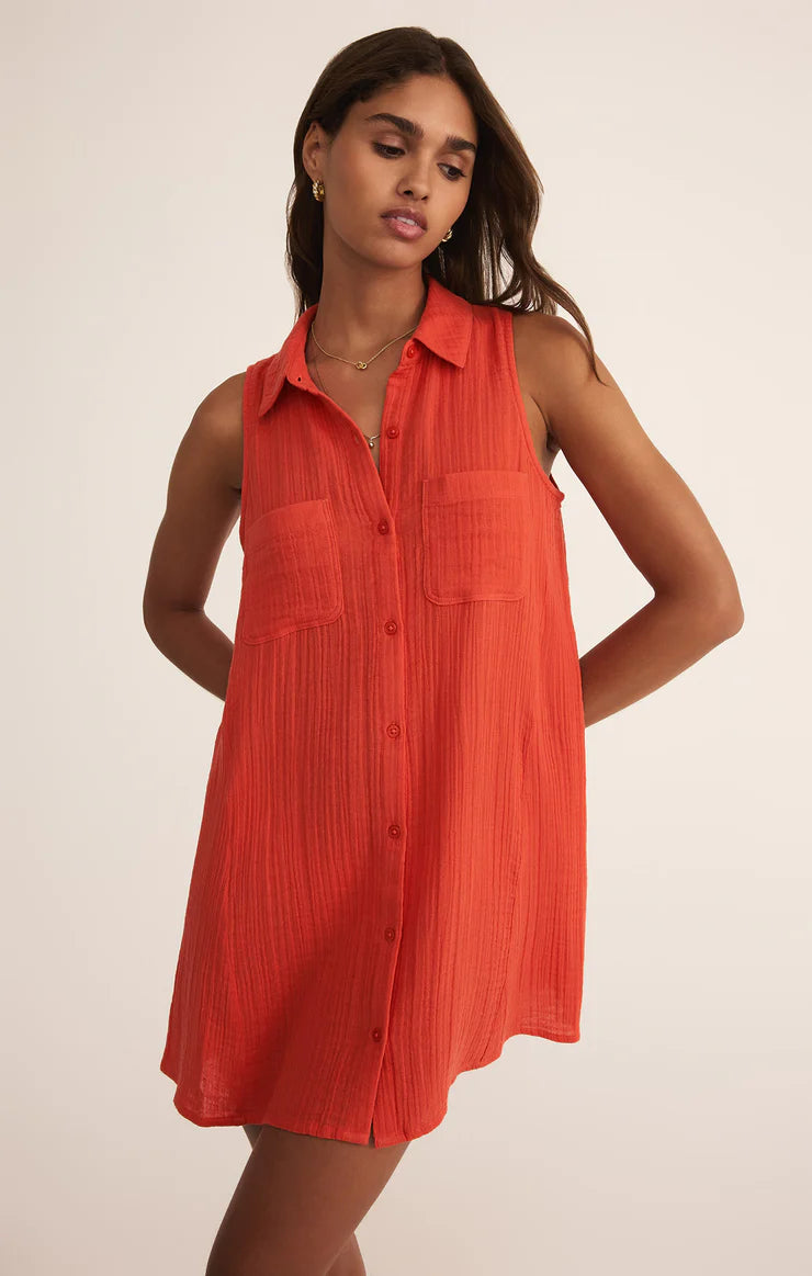 Z Supply New Light Mini Dress - Blood Orange
