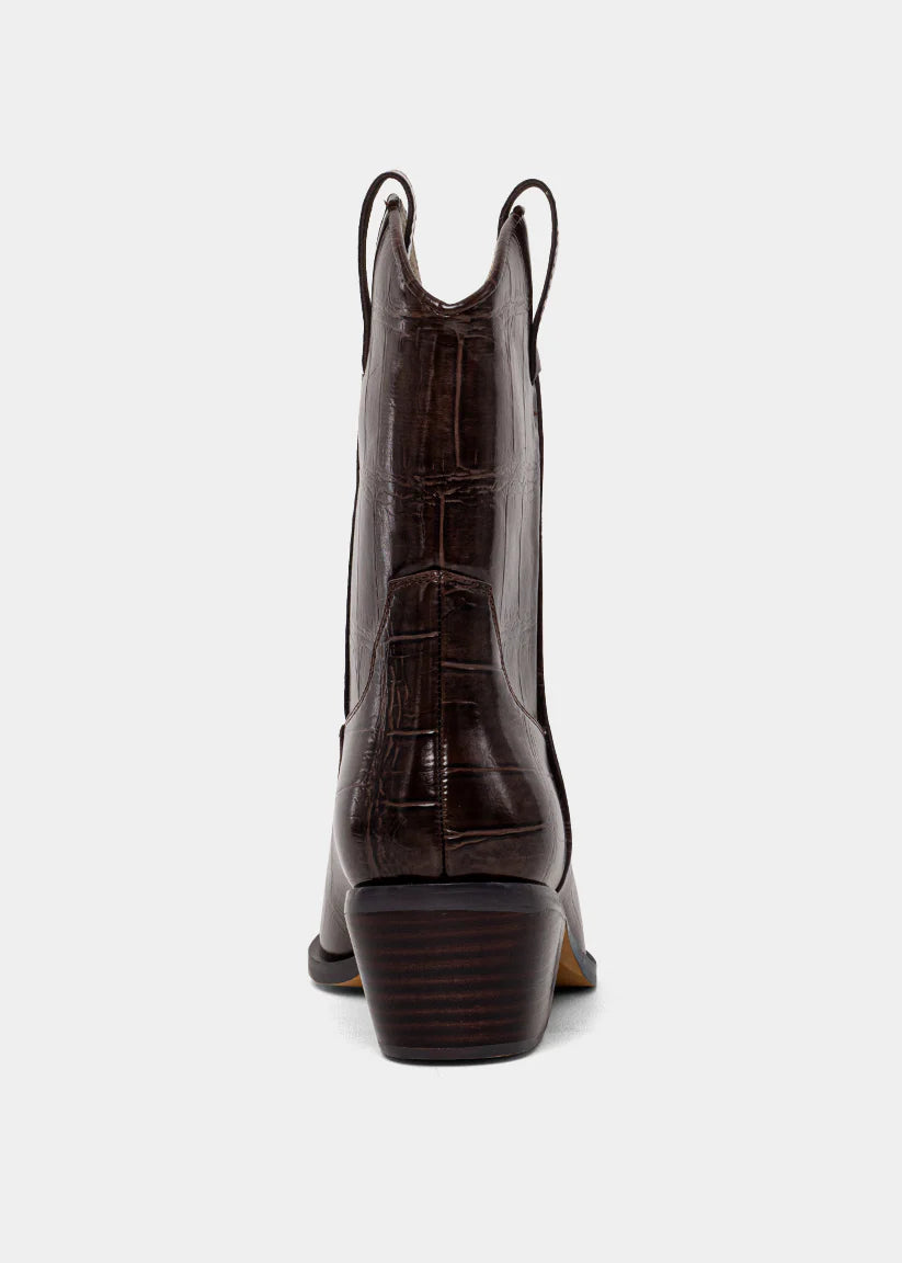 ZouZou Brown Croco Western Boot