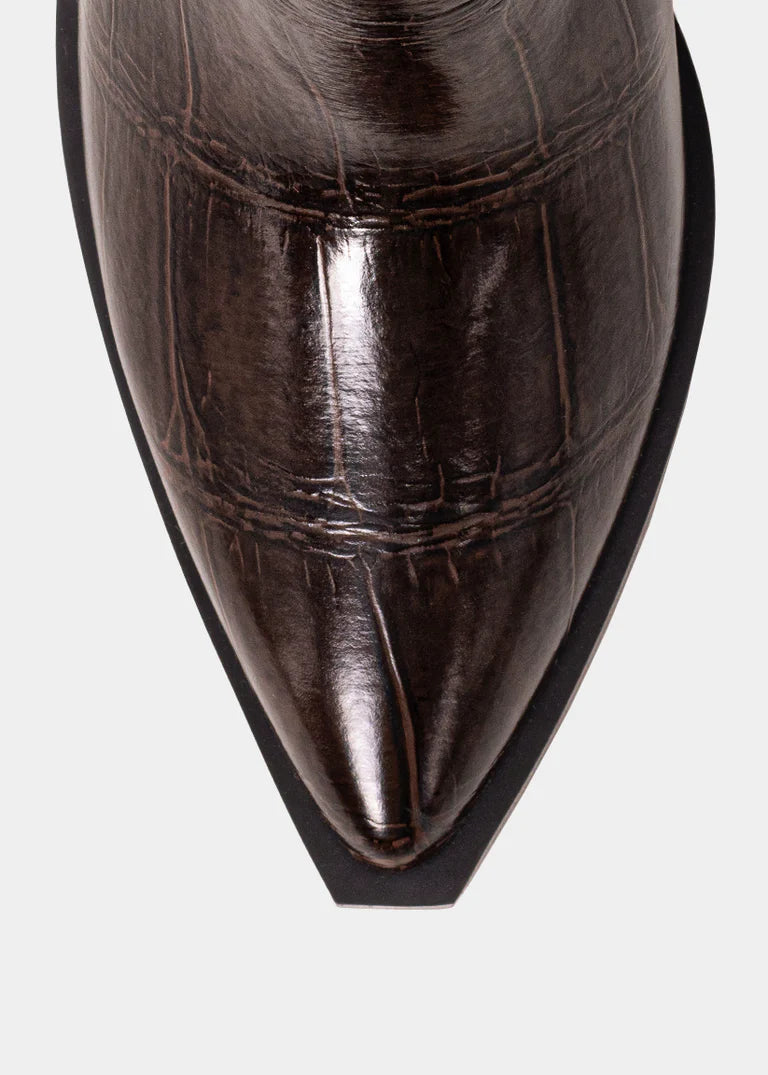 ZouZou Brown Croco Western Boot