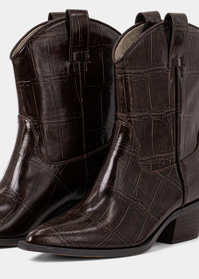 ZouZou Brown Croco Western Boot
