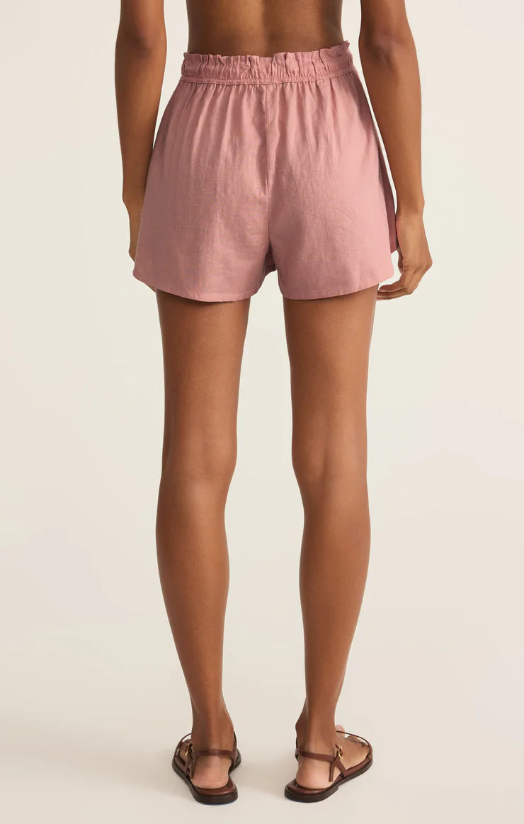 FINAL SALE Z Supply Perfect Linen Short - Pink Smoke