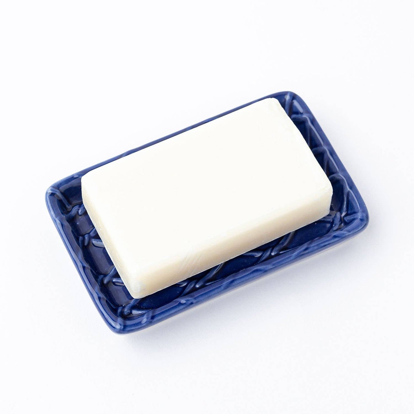 Navy Blue Textured Soap Dish