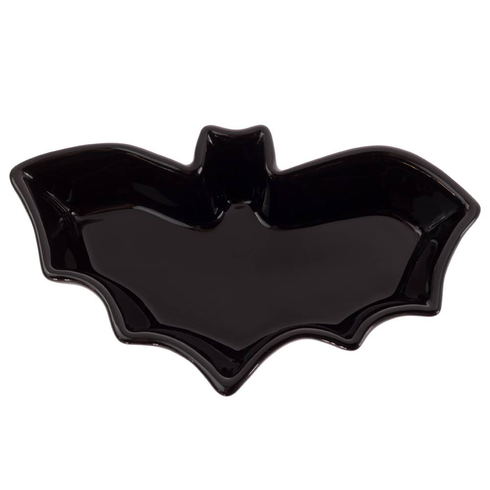 7.5" Long Halloween Bat Ceramic Bowl