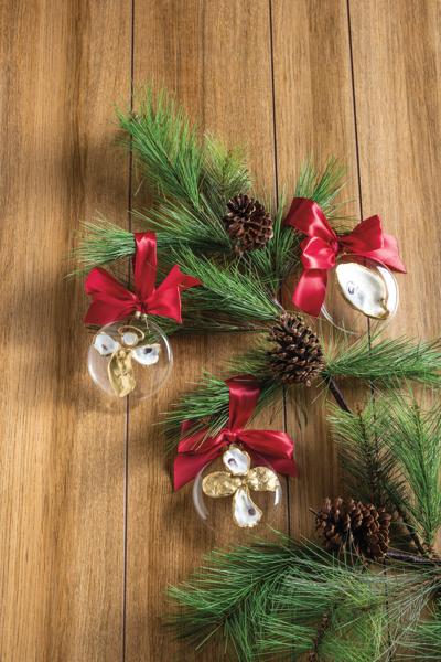 Glass Oyster Angel Ornament