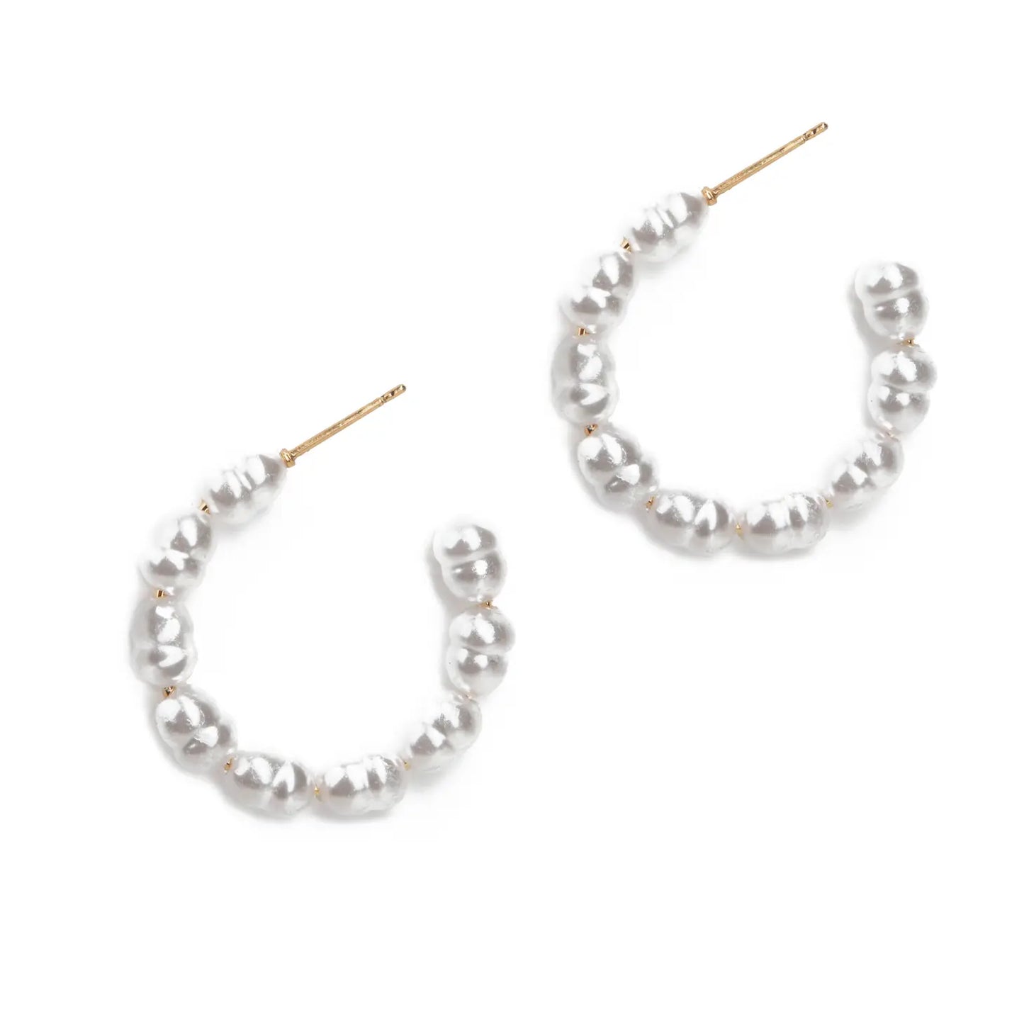 Chunky Pearl Hoop Earrings