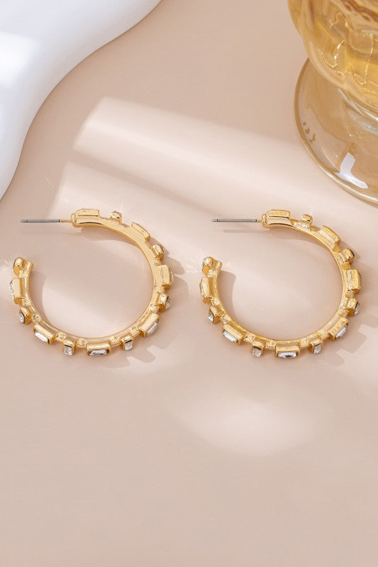 Baguette Hoop Earrings