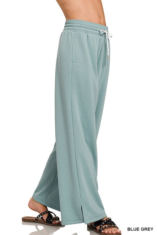 Scuba Drawstring Pants - Blue Grey