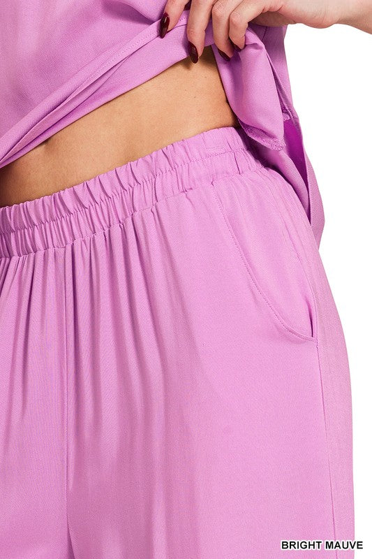 Woven Cami & Pants Set - Bright Mauve