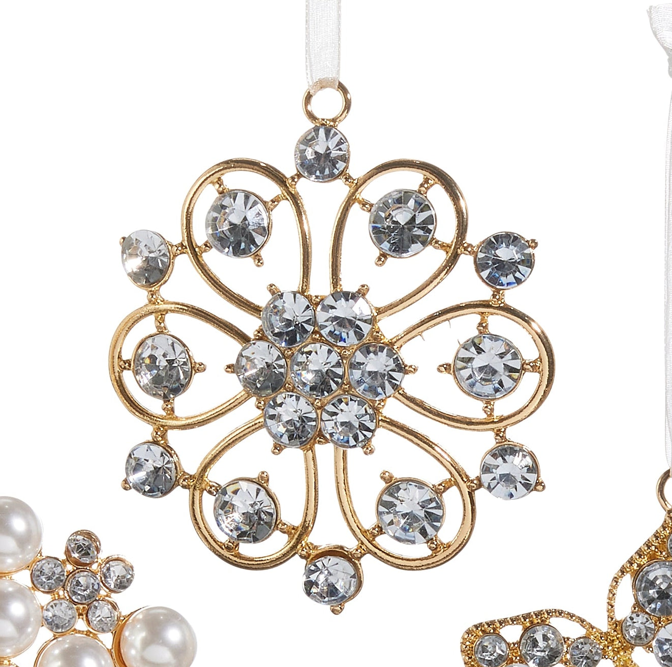 Jeweled/Embellished Brooch Ornaments- Flower, Pearl, Snowflake