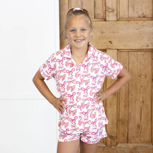 Girl's Sutton Bow Pajama Set