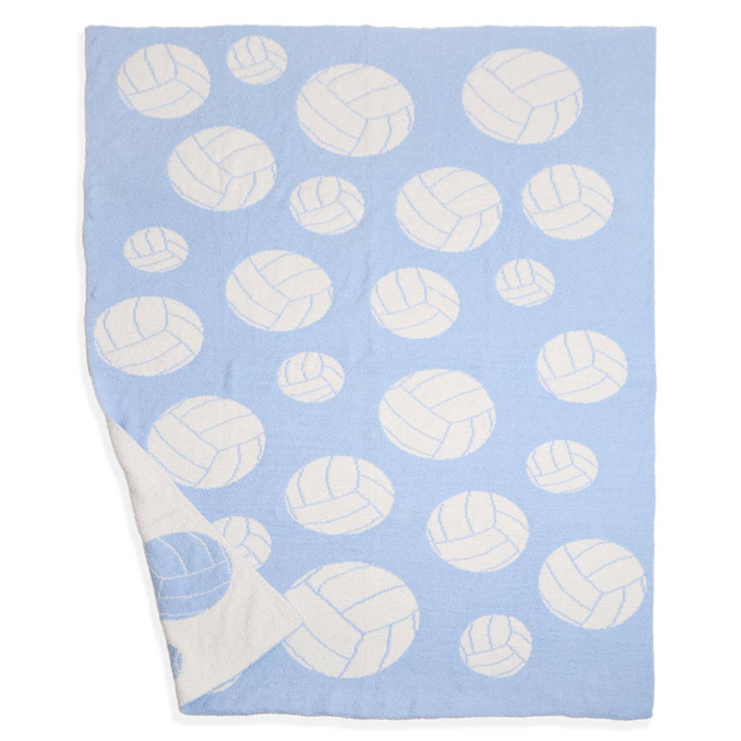 "Volleyball" Luxe Throw-Blue