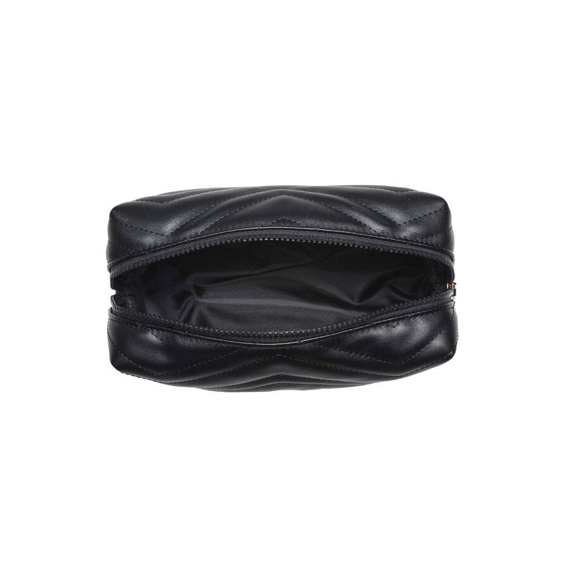 Chic Stitch Cosmetic Pouch: Black