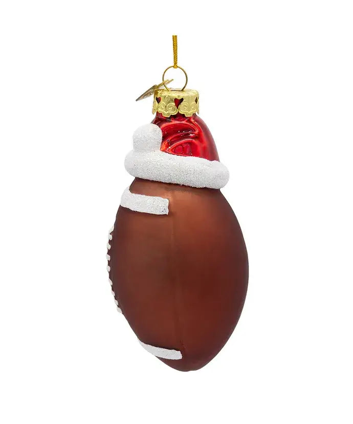 Noble Gems Football W/Santa Hat Ornament