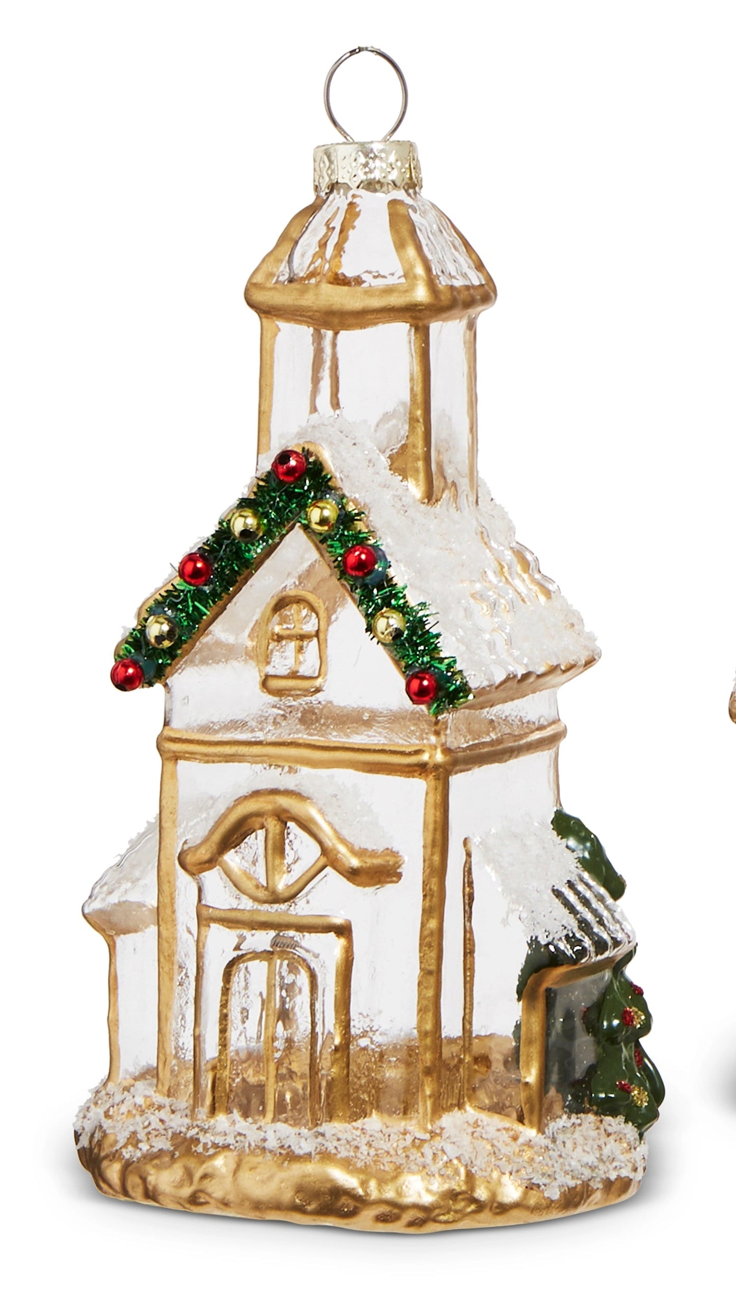 Gold Trimmed Church Ornament- Slim, Wide