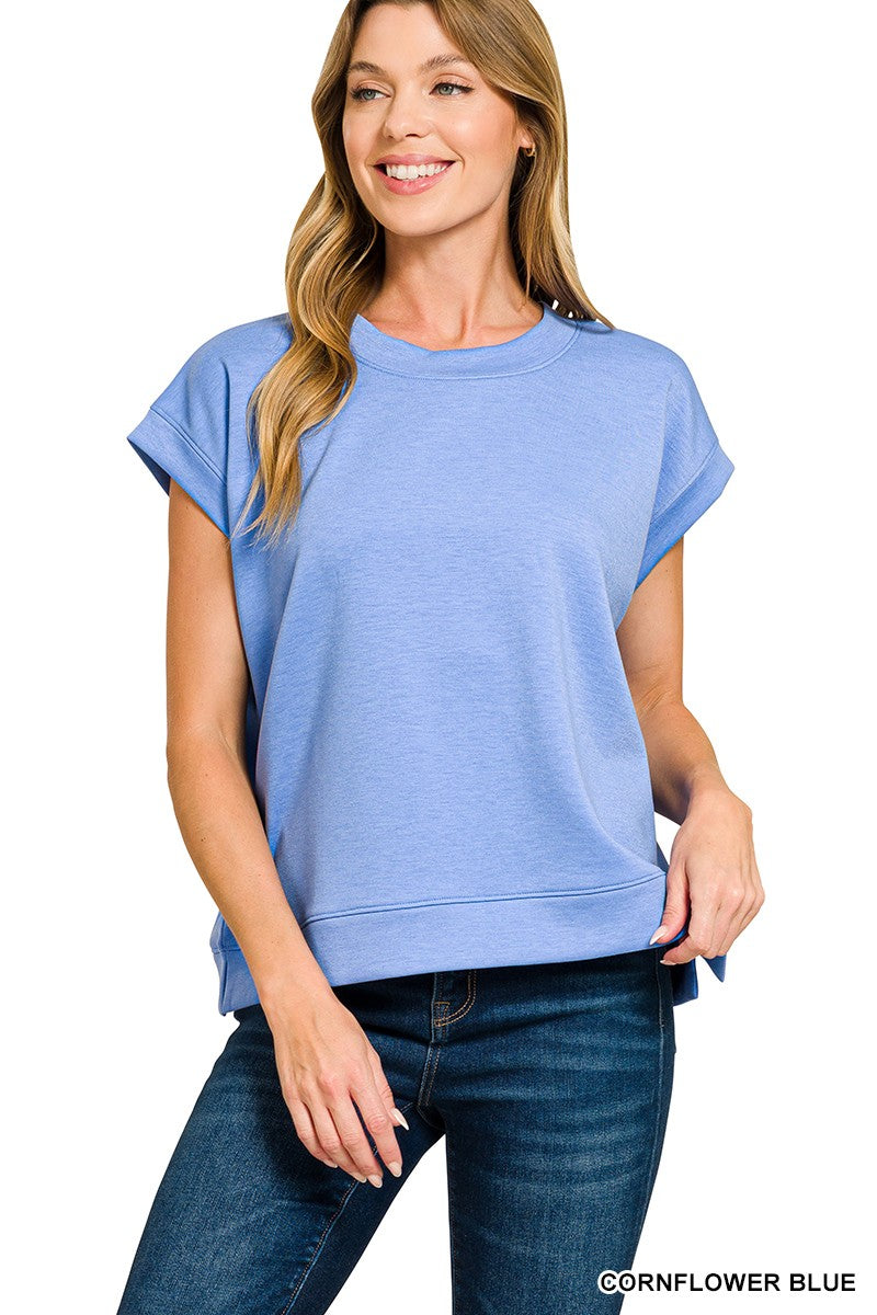 Scuba Short Sleeve Sweatshirt-Cornflower Blue