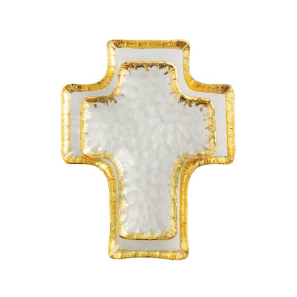 Gold Edge Cross Tidbit Tray- Small, Large