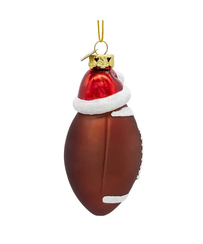 Noble Gems Football W/Santa Hat Ornament