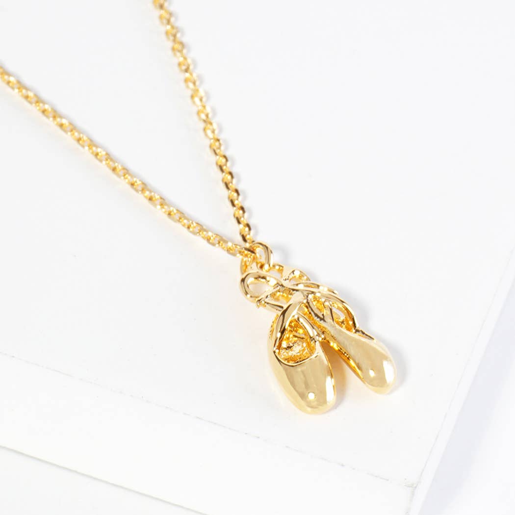 Magic of Dance / Ballet Shoe Necklace-Gold