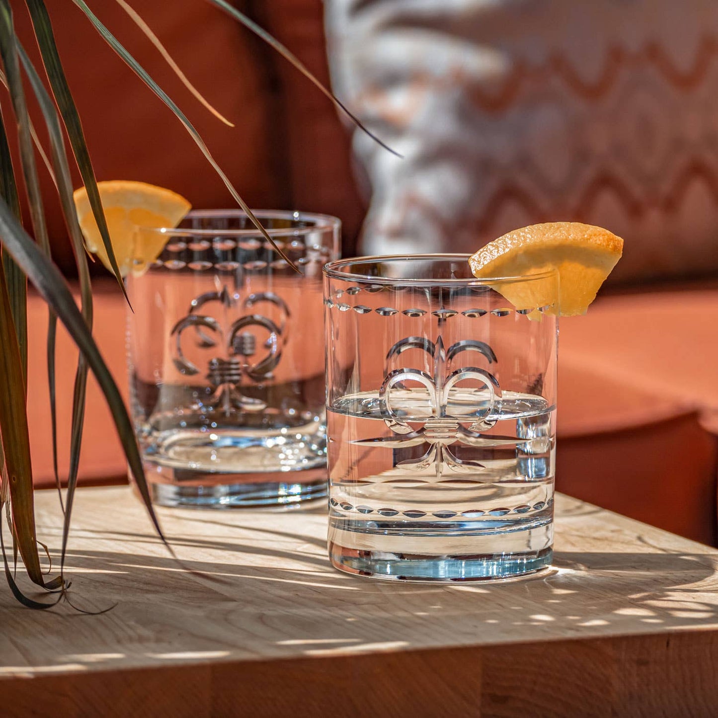 Fleur De Lis Double Old-Fashioned Glass