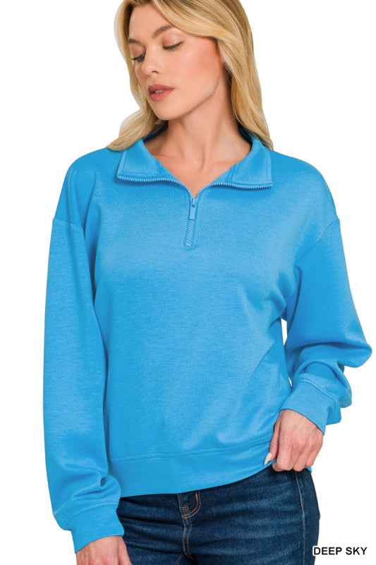 Scuba Half-Zip Sweatshirt-Deep Sky