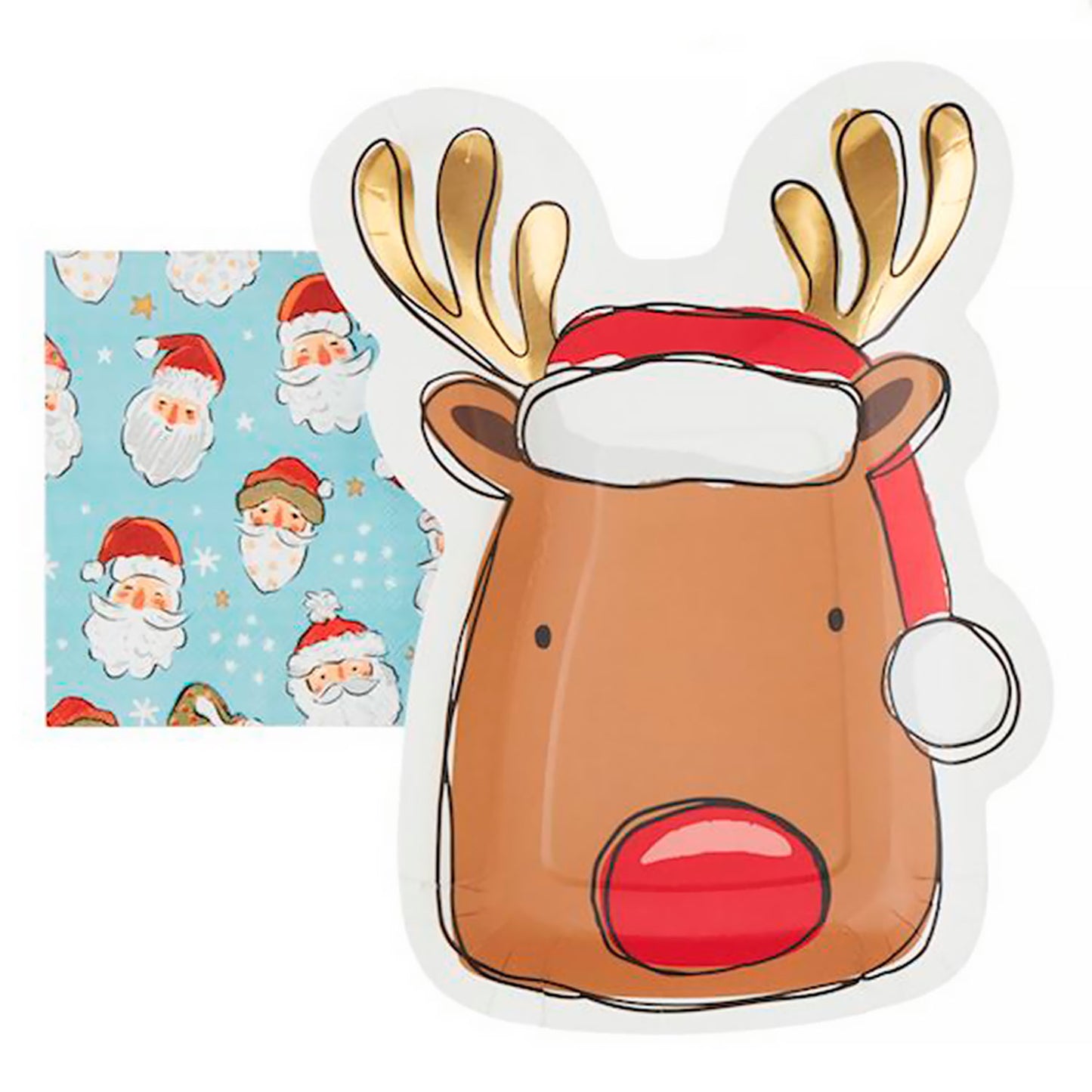 Reindeer Paper Plate & Napkin Set