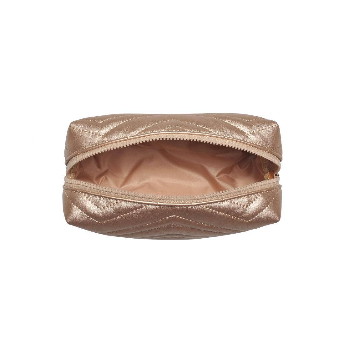 Chic Stitch Cosmetic Pouch: Gold