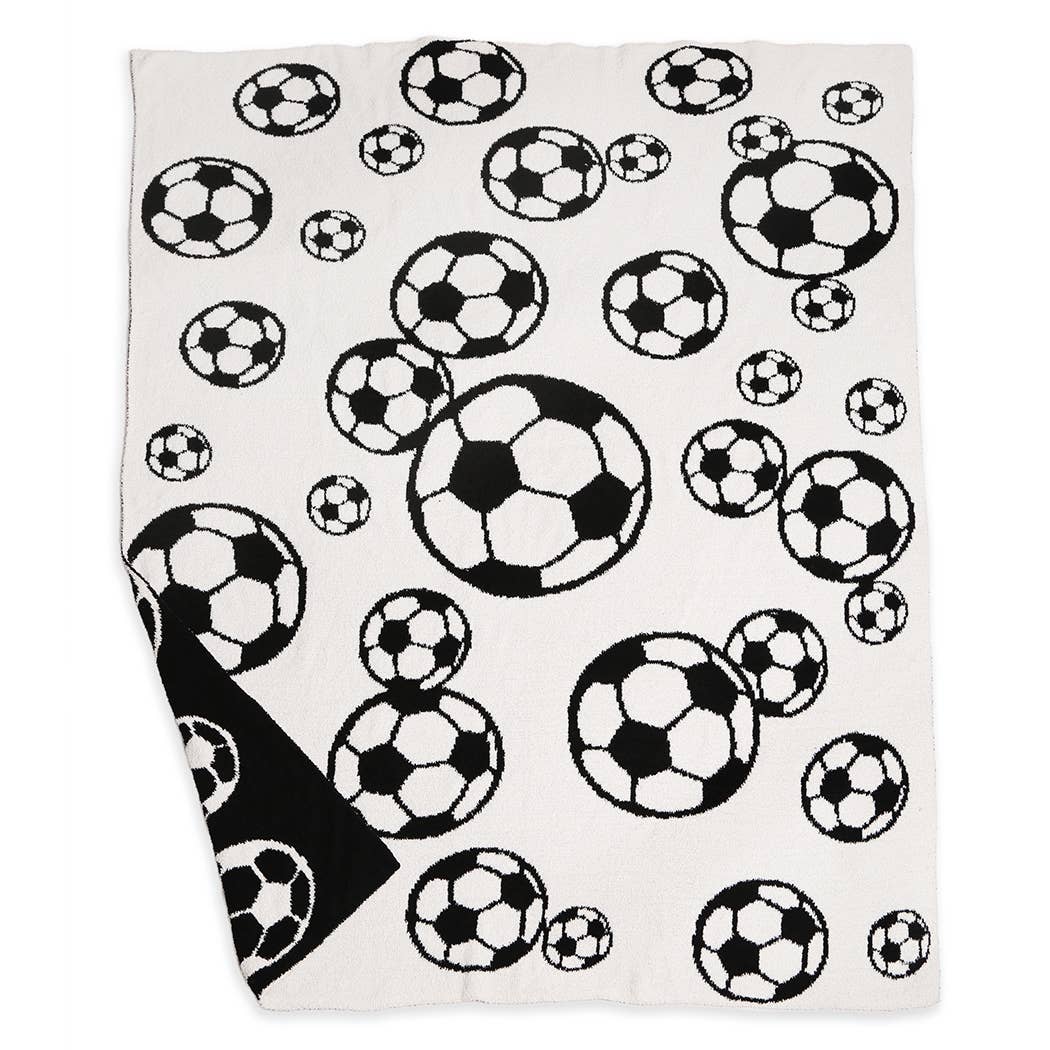 Soccer Ball Print Comfort Throw Blanket